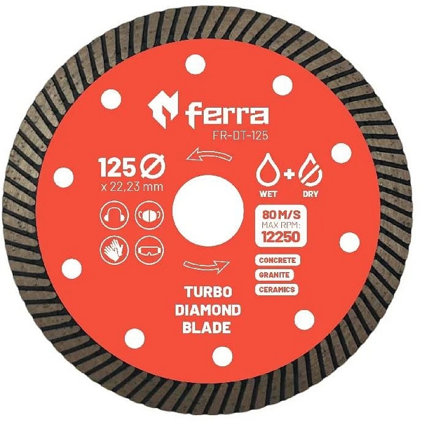 Ferra turbo timantilevy kuivaan ja märkään leikkaamiseen, Ø125mm