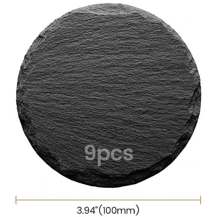 AlgoLaser round slate coasters (9 pcs)