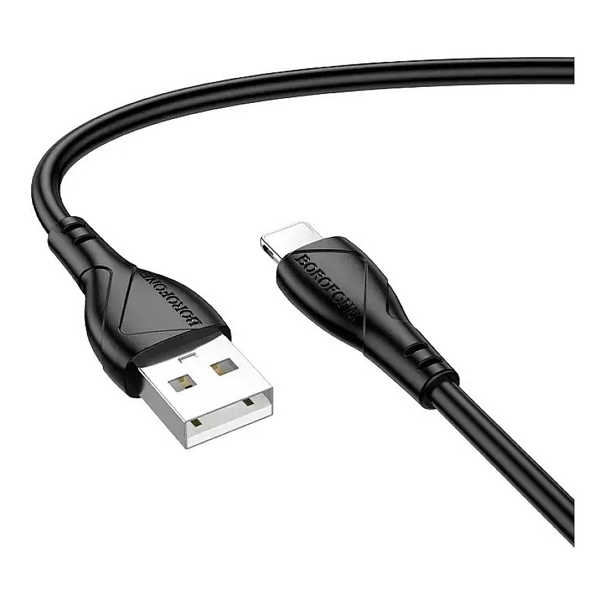 Borofone BX121 Energy tiedonsiirto- ja latauskaapeli | USB-A to Lightning | PD | 27W | 1m | musta