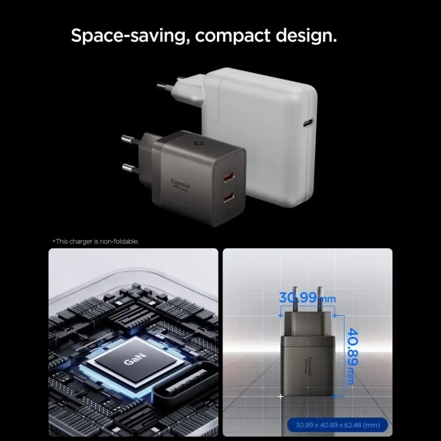 Spigen Essential EE472EU-GAN reisilaadija | 47W | GaN | USB-C, USB-A | hall – 4