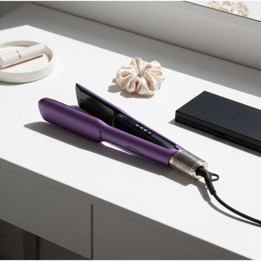 Hiusten suoristaja/kuivain 2in1 100–230 °C, violetti, HHS-Y2IN1BLDC-PP HEINNER – 3