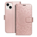 MEZZO mandala grāmatveida maciņš telefonam iPhone 14 rozā MEZZO mandala grāmatveida maciņš telefonam iPhone 14 rozā