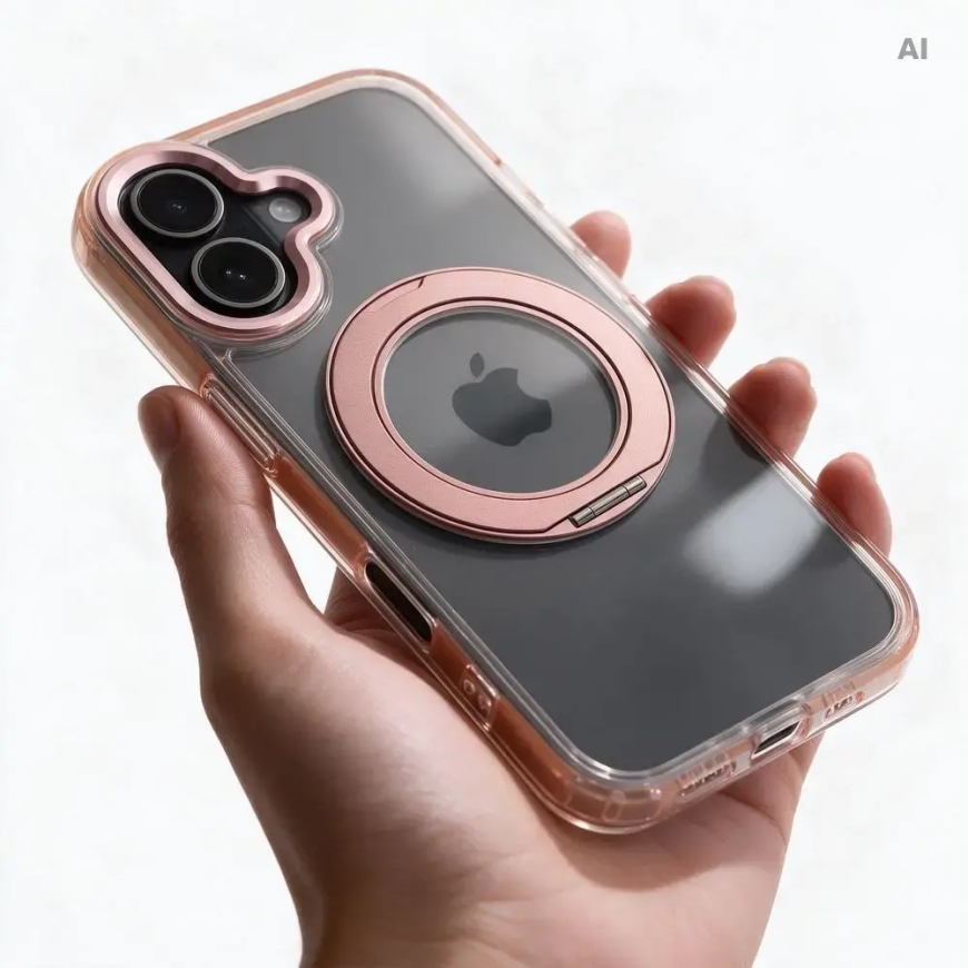 Kate iPhone 13 raami ringiga alus, ühilduv MagSafe'i süsteemiga, kuldne – 4