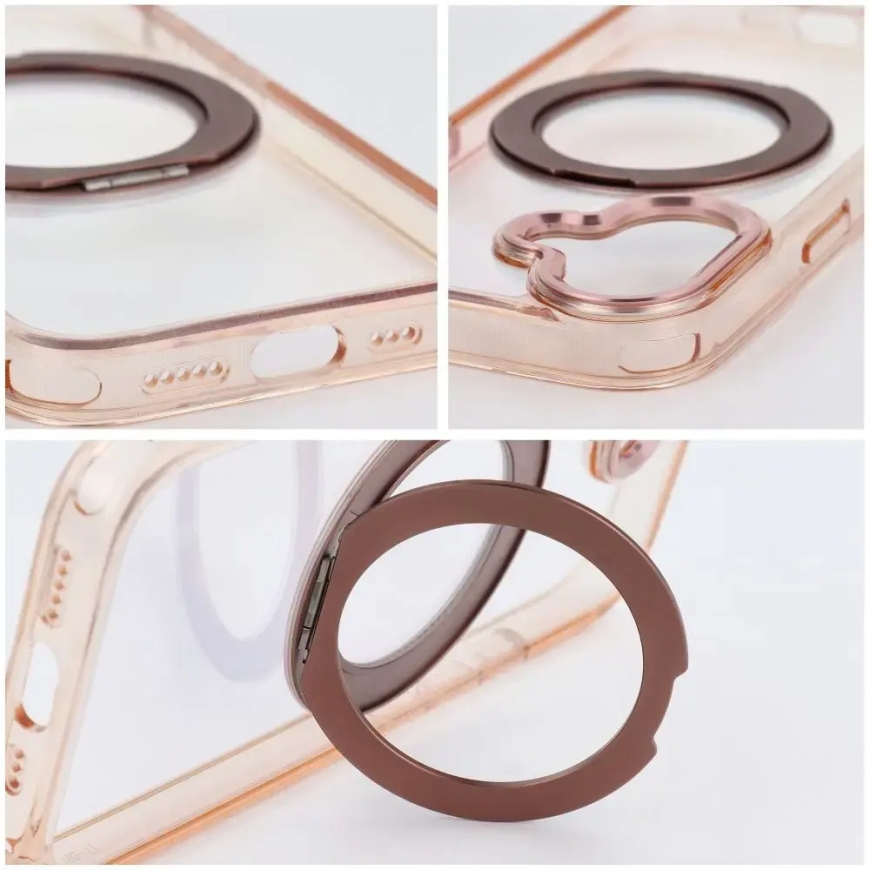 Dangtelis iPhone 13 su rėmo apskritimo stovu, suderinamas su MagSafe, auksinis – 5
