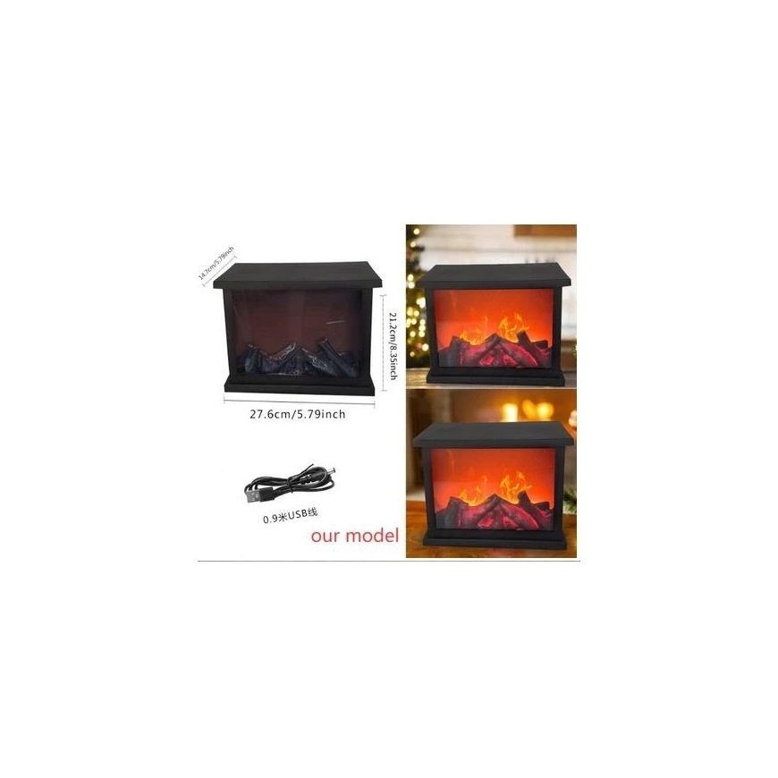 ATL AG854A LED žibintas su kamino efektu 28x15x21 cm
