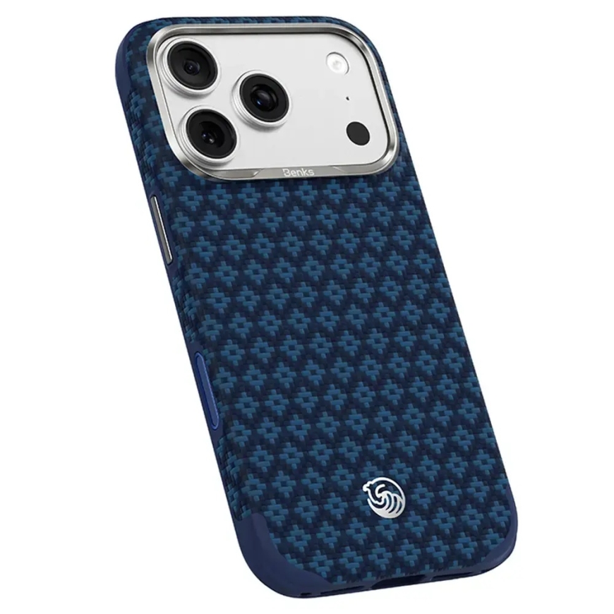 Benks Armor Grid Edge X9 Kevlar Metal Frame telefoni ümbris iPhone 18 Pro Max | iPhone 17 Pro Max sinine – 4