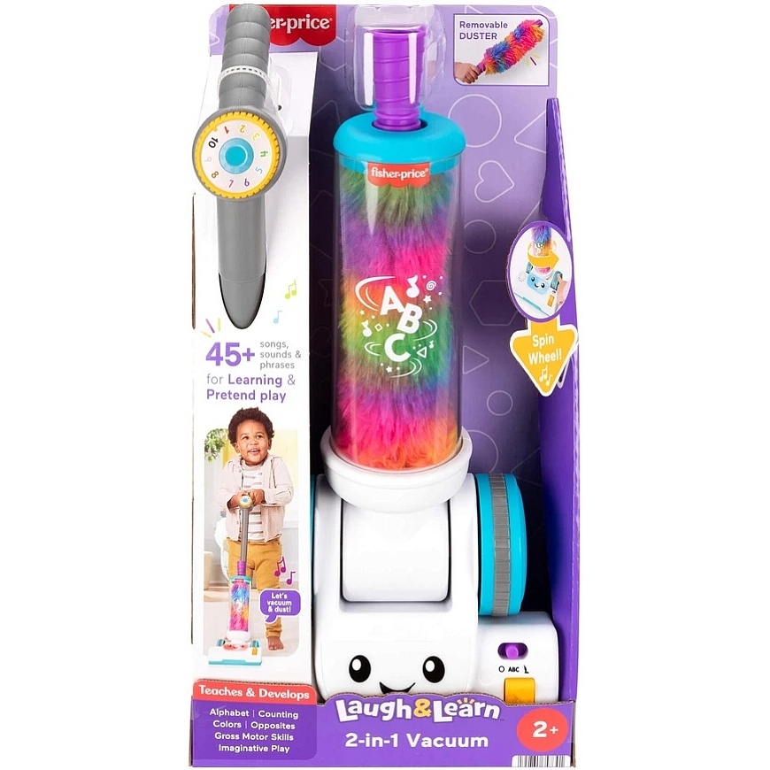 Mattel FISHER-PRICE LAUGH AND LEARN 2 in 1 toy vacuum cleaner (EN, FR, DE, IT, NL) (JMM33)