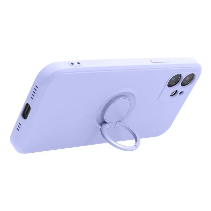 Silicone Ring phone case with stand for iPhone 15 Pro Max purple – 3