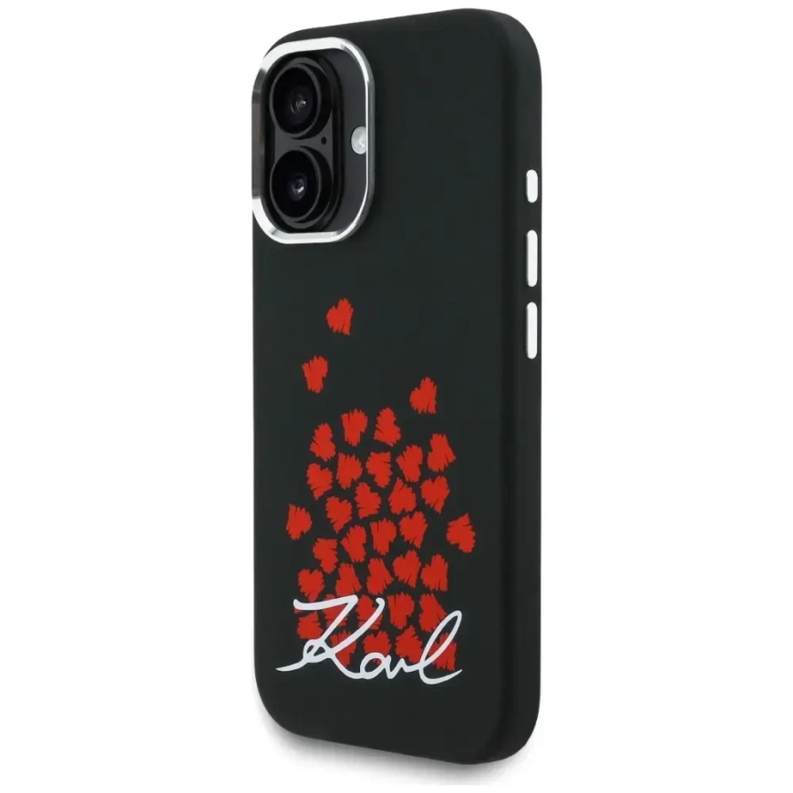 Karl Lagerfeld Silicone Heart Sign Logo чехол с поддержкой MagSafe для телефона iPhone 16 чёрный – 2