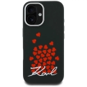 Karl Lagerfeld Silicone Heart Sign Logo чехол с поддержкой MagSafe для телефона iPhone 16 чёрный