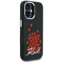 Karl Lagerfeld Silicone Heart Sign Logo чехол с поддержкой MagSafe для телефона iPhone 16 чёрный