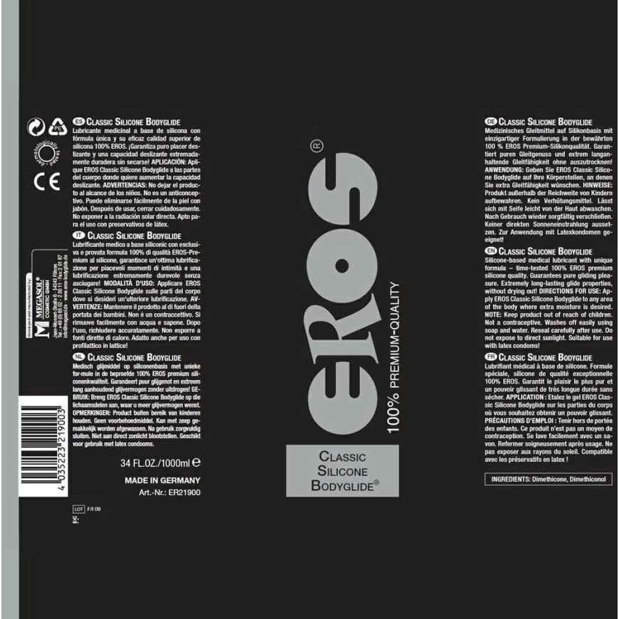 Eros Silicone Bodyglide Silikoonipõhine libesti, 1000 ml
