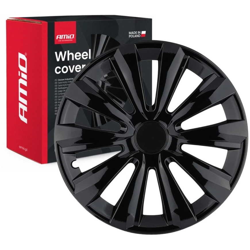 Amio 4 kappaleen vanteiden suojussetti 14" delta musta amio-j67672 – 2