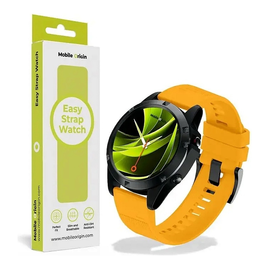 Mobile Origin Easy Strap Quick Fit for Garmin ES1, 22mm Yellow