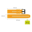 Mobile Origin Lengvas dirželis Quick Fit Garmin ES1, 22 mm Geltonas Mobile Origin Lengvas dirželis Quick Fit Garmin ES1, 22 mm Geltonas