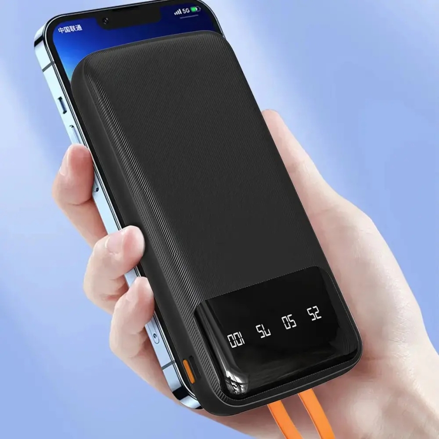 Dudao K6Pro Power Bank | 10 000 mAh | USB-A, USB-C, Lightning | musta – 2