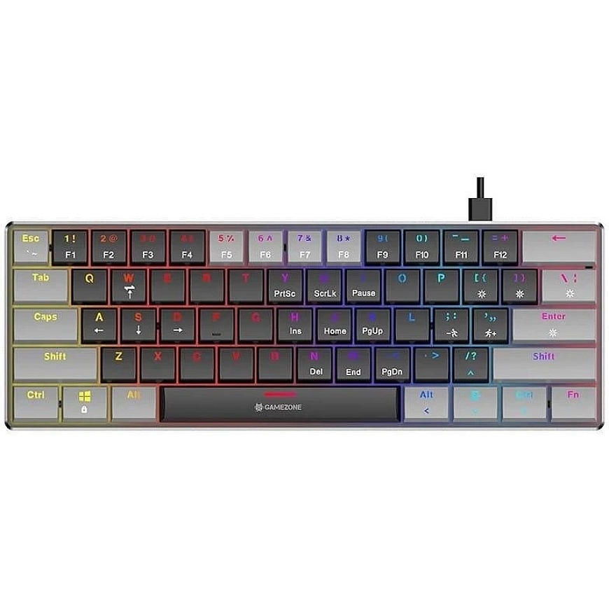 Klaviatūra žaidimams Tracer GameZone Keylo 61 su laidu mechaninė su pašvietimu grafito