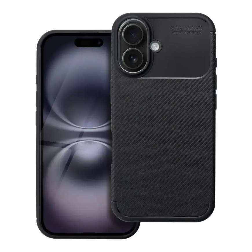 Carbon Premium phone case for iPhone 16 black