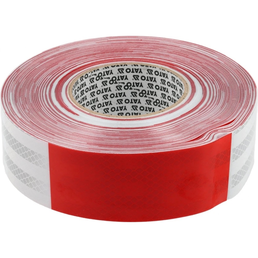 Toya Sa Poland Mikroprismaheijastinteippi | Valkoinen-Punainen | 49 mm x 45,7 m (YT-72513)