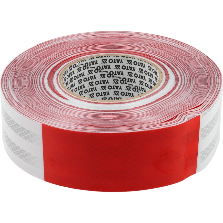 Toya Sa Poland Mikroprismaheijastinteippi | Valkoinen-Punainen | 49 mm x 45,7 m (YT-72513) – 3