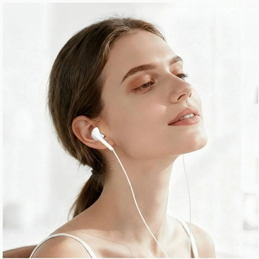 USAMS EP-50 USB-C stereo-kuulokkeet 1.2m valkoiset – 4