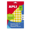 Apvalūs etiketės APLI, skersmuo 13 mm, 8 lapų, 616 etikečių, geltonos Apvalūs etiketės APLI, skersmuo 13 mm, 8 lapų, 616 etikečių, geltonos