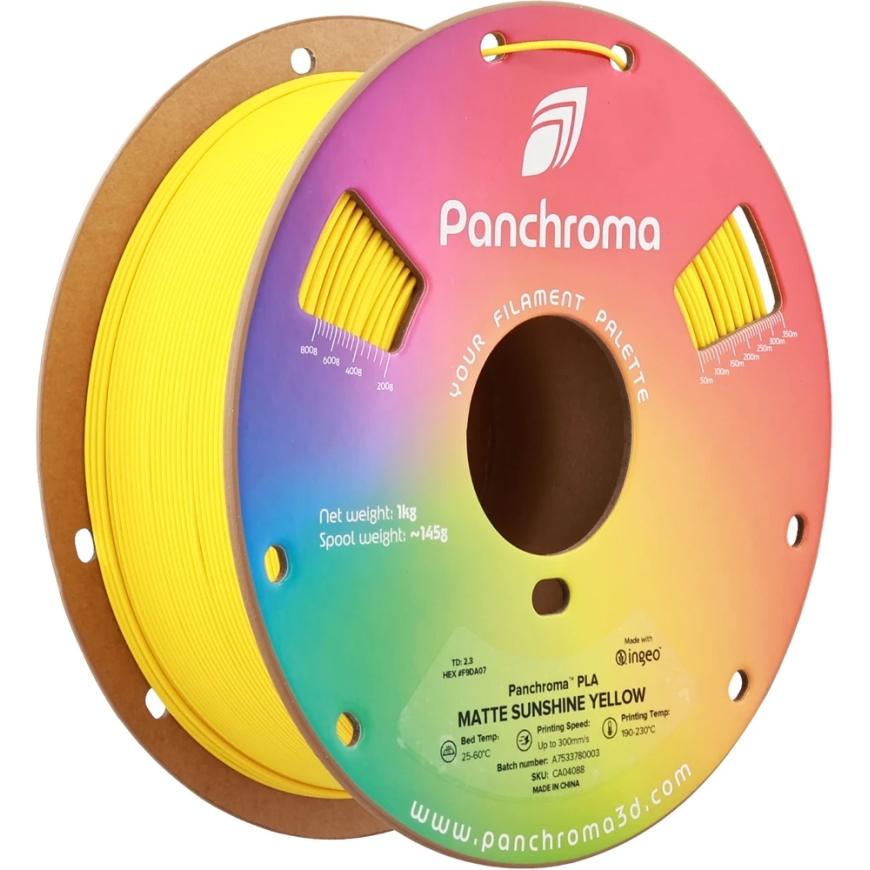 Polymaker Panchroma PLA Matte Plastic 1kg 1.75mm - Sunshine Yellow