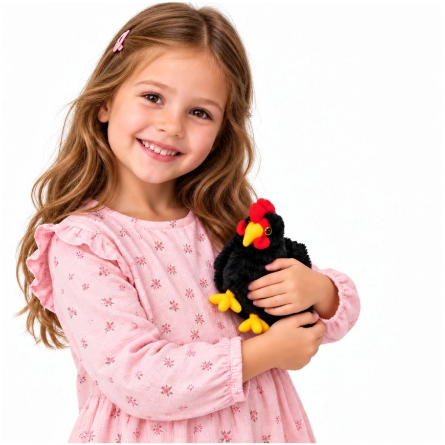 Lean Toys Плюшевая курица, черная, 20 × 13 × 8 см – 2
