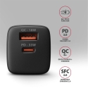 AXAGON ACU-PQ33, GaN network charger 33 W, USB-A + USB-C, PD3.0/PPS/QC4+/SFC2.0/Apple, black AXAGON ACU-PQ33, GaN network charger 33 W, USB-A + USB-C, PD3.0/PPS/QC4+/SFC2.0/Apple, black