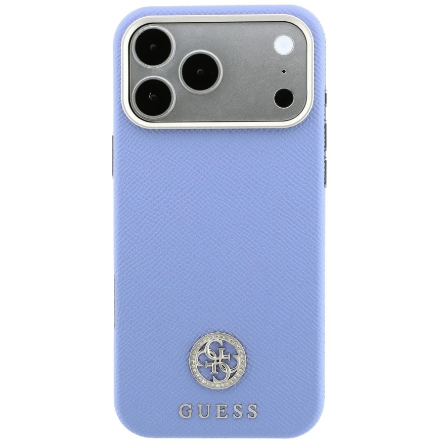 Guess Grained Round Strass Logo MagSafe Case for iPhone 18 Pro / 17 Pro - Blue – 4