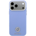 Guess Grained Round Strass Logo MagSafe vāciņš iPhone 18 Pro / 17 Pro - Zils Guess Grained Round Strass Logo MagSafe vāciņš iPhone 18 Pro / 17 Pro - Zils