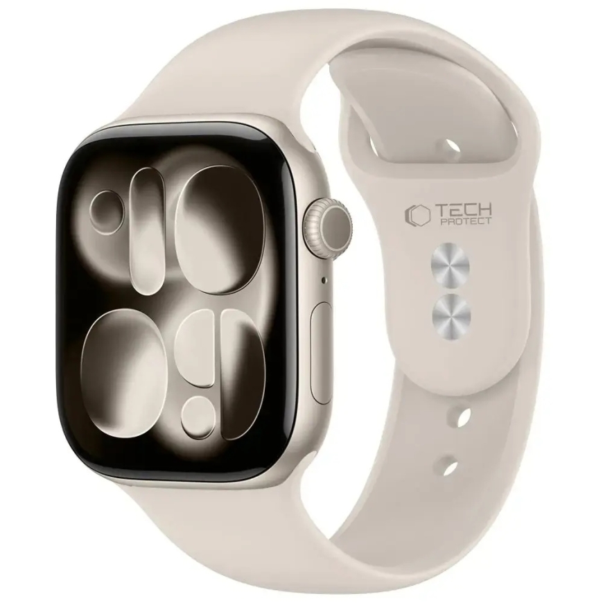 TECH-PROTECT СИЛИКОНОВЫЙ ЧАСЫ APPLE WATCH 8 / 9 / 10 / 11 / 12 / SE / ULTRA (44 / 45 / 46 / 49 ММ) STARLIGHT