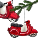 SASKA GIFT AND DECOR Stikla Ziemassvētku rotājums, veidots motocikla formā SASKA GIFT & DECOR SASKA GIFT AND DECOR Stikla Ziemassvētku rotājums, veidots motocikla formā SASKA GIFT & DECOR
