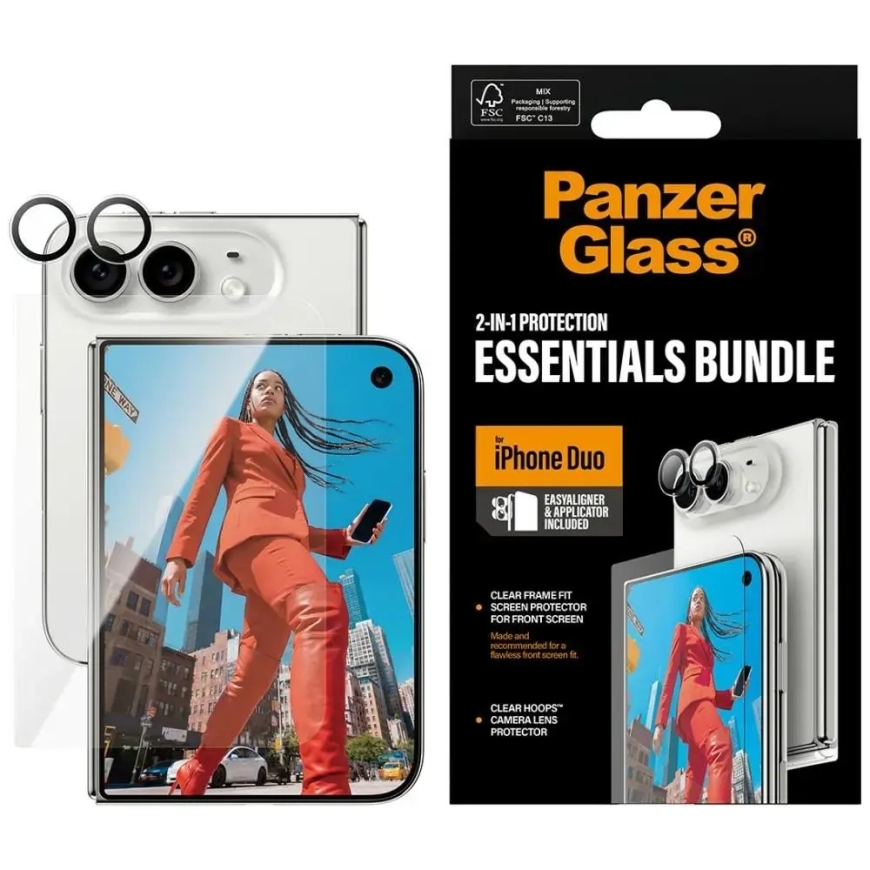 Bundle PanzerGlass® Essentials 2-in-1 Glass+Lens iPhone Duo:lle