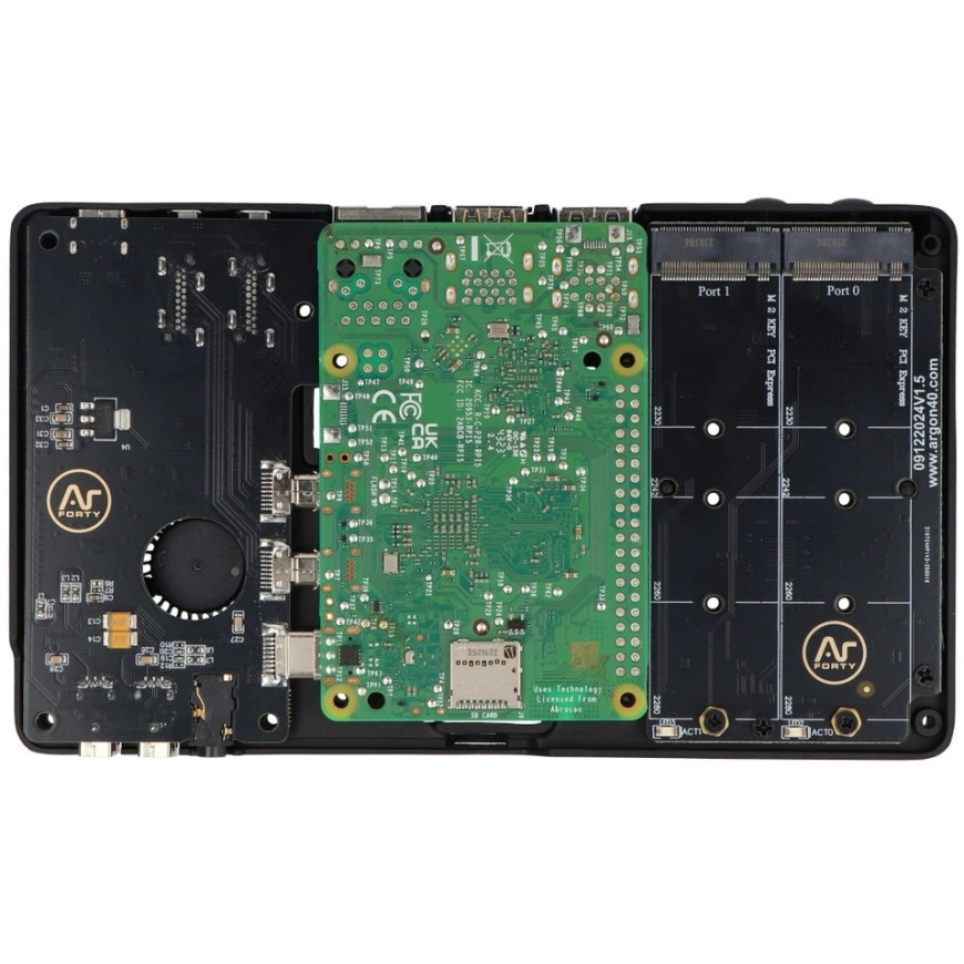 Argon40 Argon ONE V5 – alumīnija korpuss Raspberry Pi 5 ar dzesēšanu un 2 NVMe – 5