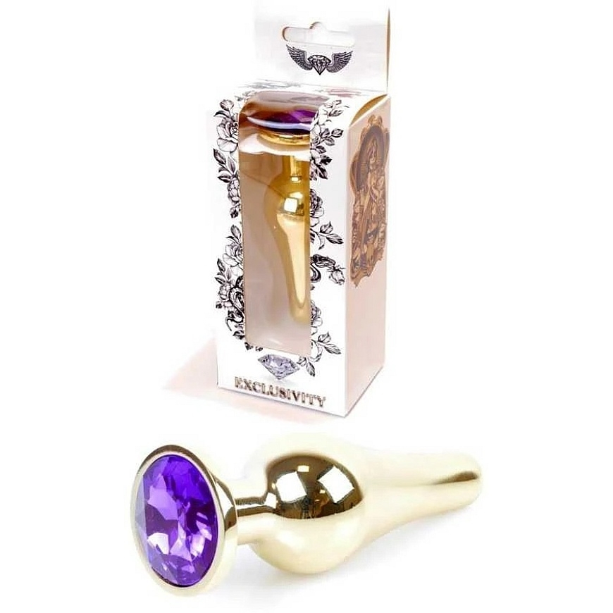 Серия B Heavyfun Plug-Jewellery Gold BUTT PLUG - Фиолетовый