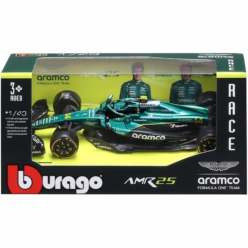 BBURAGO automodelis Aston Martin AMR25 (2025) 14 Alonso ir 18 Stroll, 18-38250 – 2