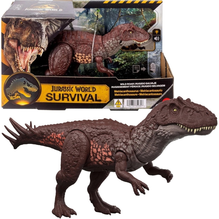 Mattel Kuju Interaktiivne dinosaurus ja Jurassic World ellujäämise heli ja valguse komplekt Metriacanthosaurus