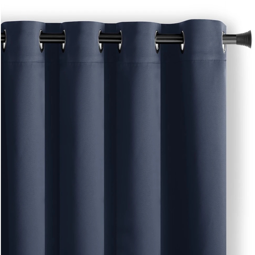 Velvet curtain with loops AmeliaHome 140 × 270 cm, dark blue – 3