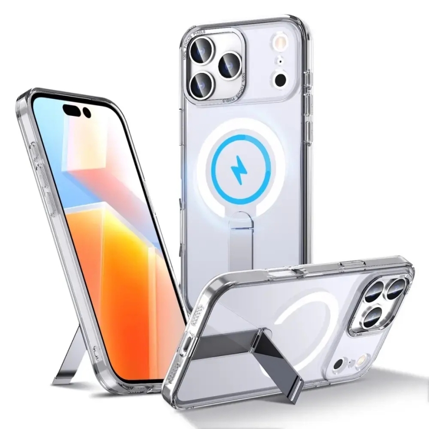 Hybrid Armor X puhelintuki, jossa on tuki MagSafe ja jalusta, Samsung Galaxy S26+:lle (S947), läpinäkyvä – 2