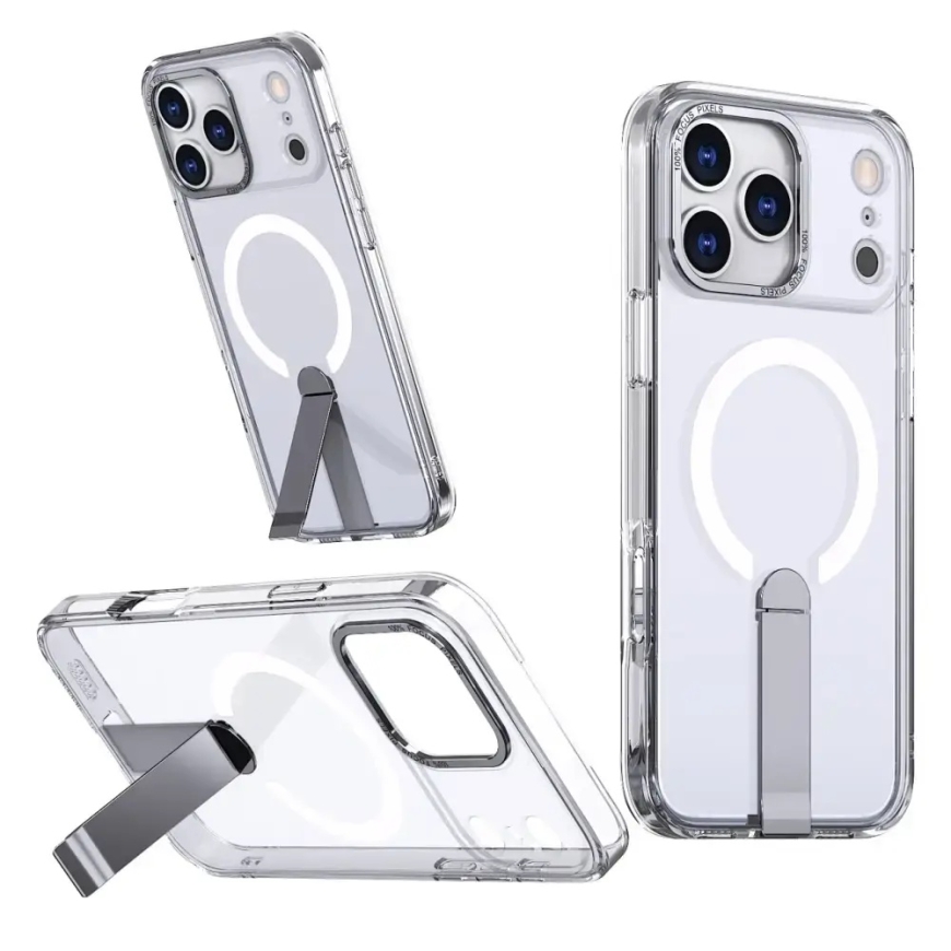 Hybrid Armor X puhelintuki, jossa on tuki MagSafe ja jalusta, Samsung Galaxy S26+:lle (S947), läpinäkyvä – 3