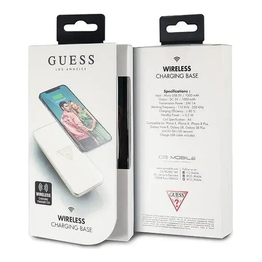 Guess Triangle Logo GUWCP850TLWH wireless charger | Qi | 5W | white – 3