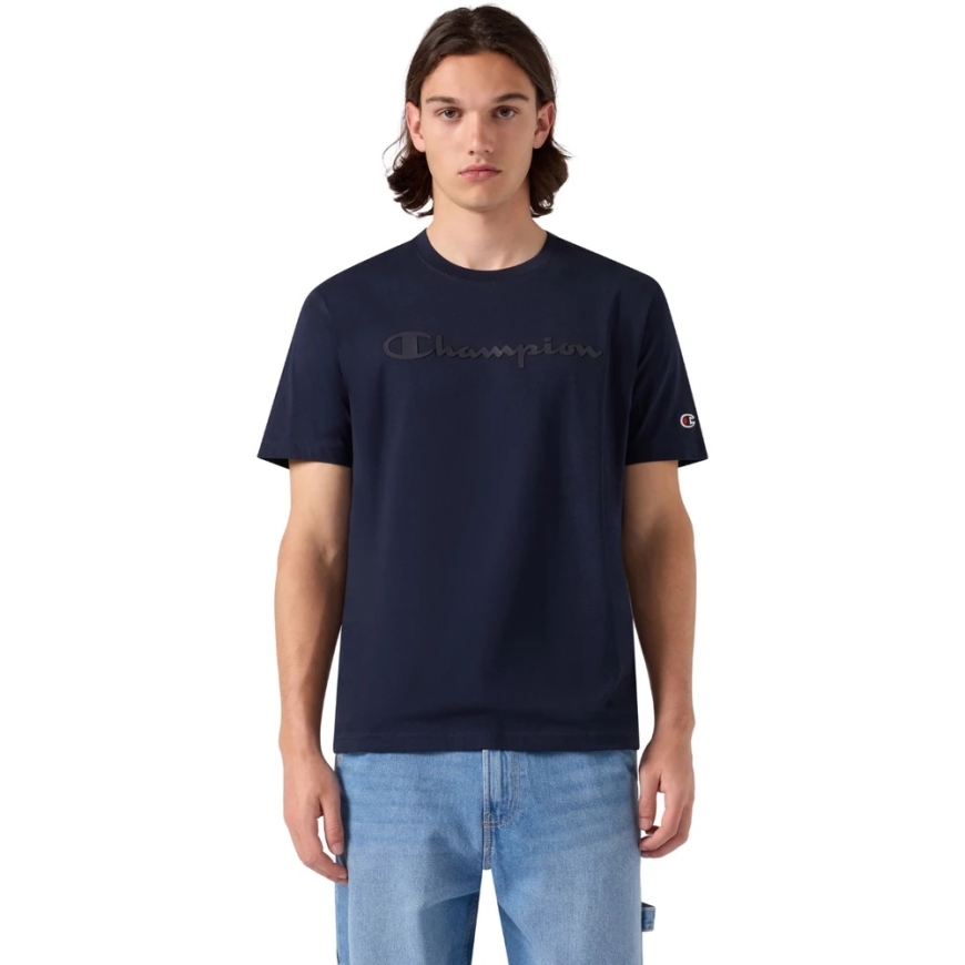 Vyriški marškinėliai Champion SS Tee tamsiai mėlyna 222992 BS501 (2XL)