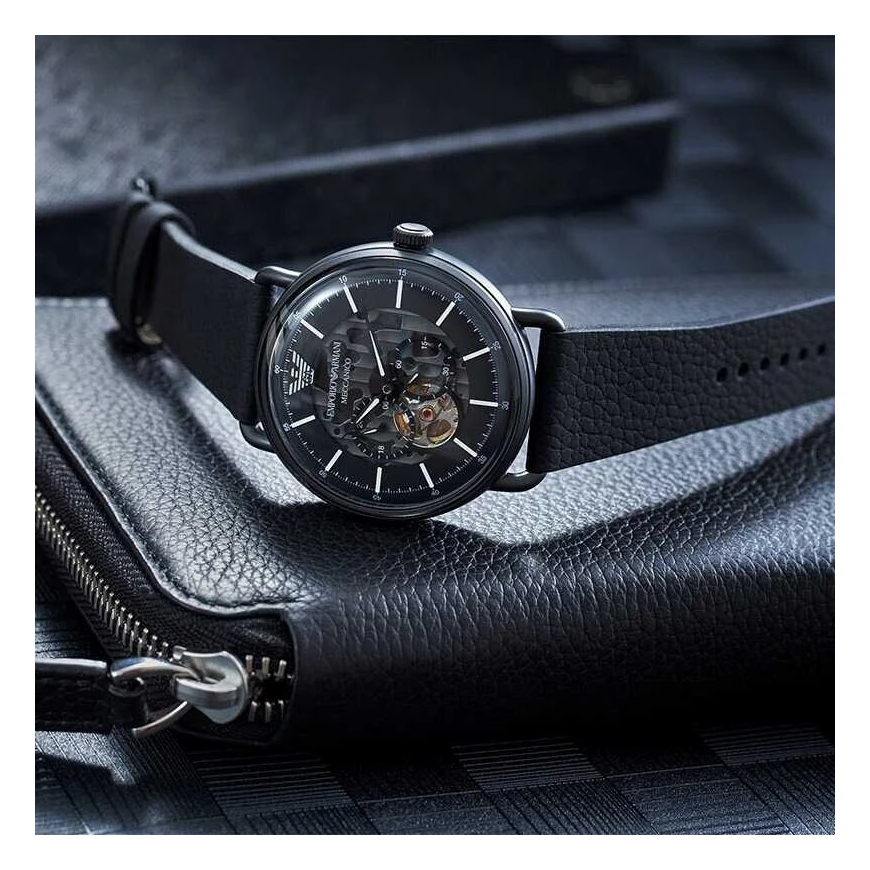 Vyriškas laikrodis EMPORIO ARMANI AVIATOR AUTOMATIC AR60028 + BOX (zi099c) – 2