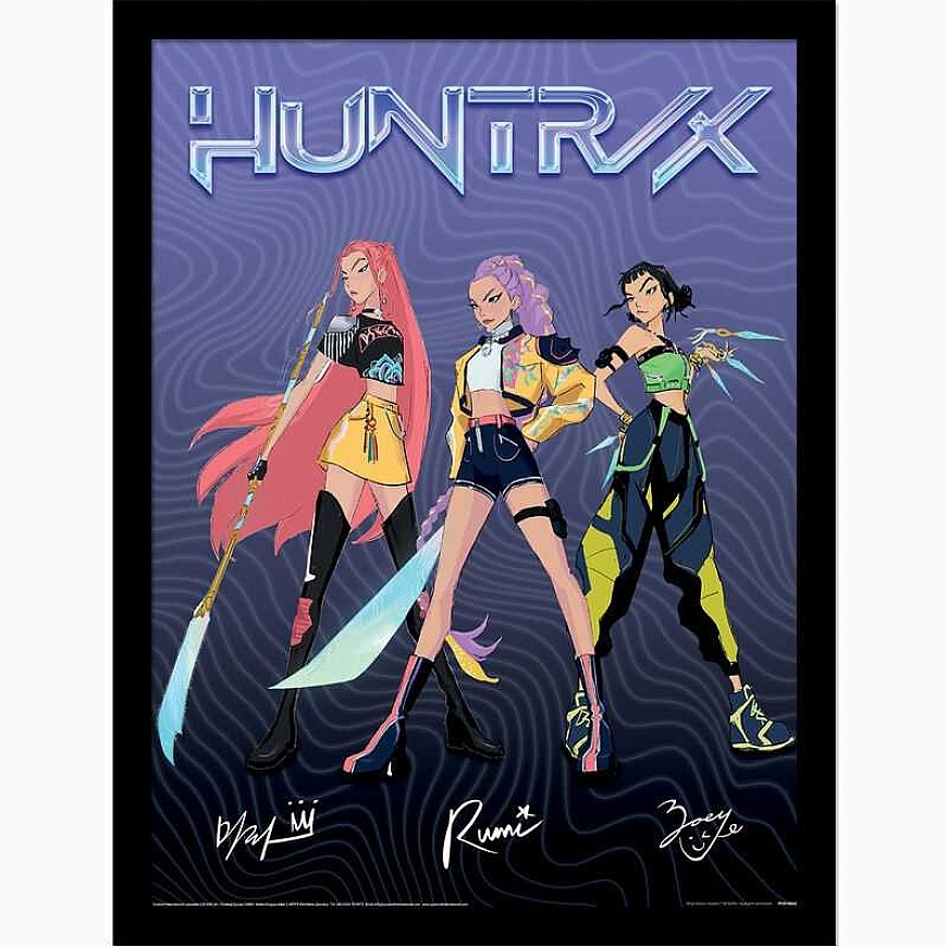 Pyramid KPop Demon Hunters Huntrix Signature kehystetty juliste