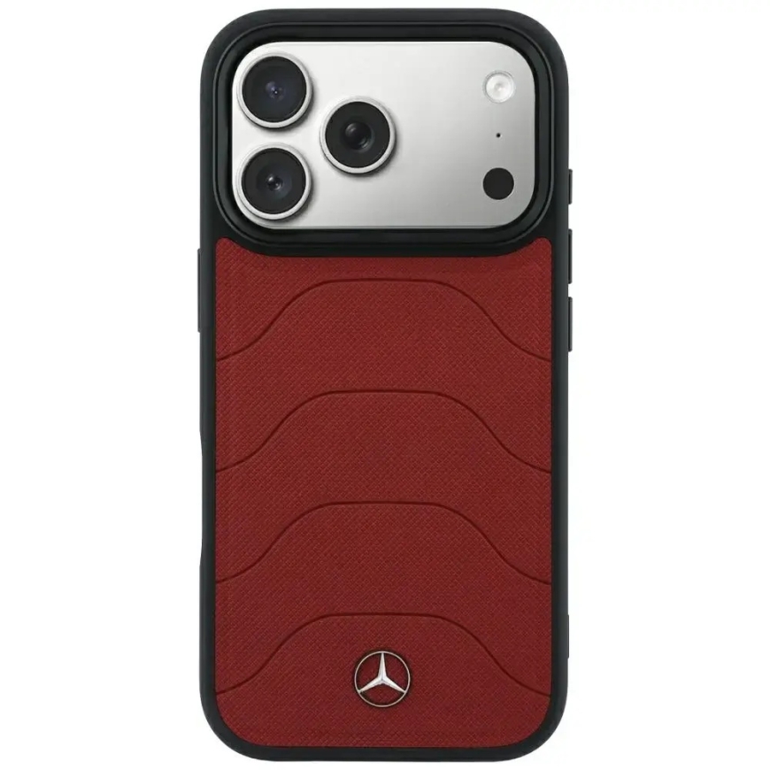 Mercedes Leather Mesh with Bow Line telefono dėklas su MagSafe palaikymu iPhone 18 Pro Max | iPhone 17 Pro Max raudonas – 3