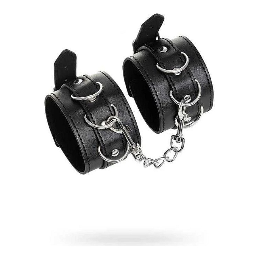 Toyfa Anonymo handcuffs, PU leather, juodas, 26.5 cm – 3