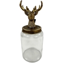 Mondex Glass Container with Deer 16x16x39.5 cm