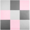 Large foam puzzle mat, gray-pink color, Ricokids, 180x180cm, 9 pcs. Large foam puzzle mat, gray-pink color, Ricokids, 180x180cm, 9 pcs.
