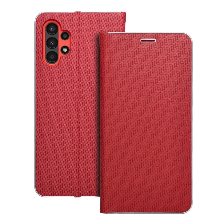 LUNA Book Carbon book type phone case for Samsung Galaxy A13 4G (A135) red